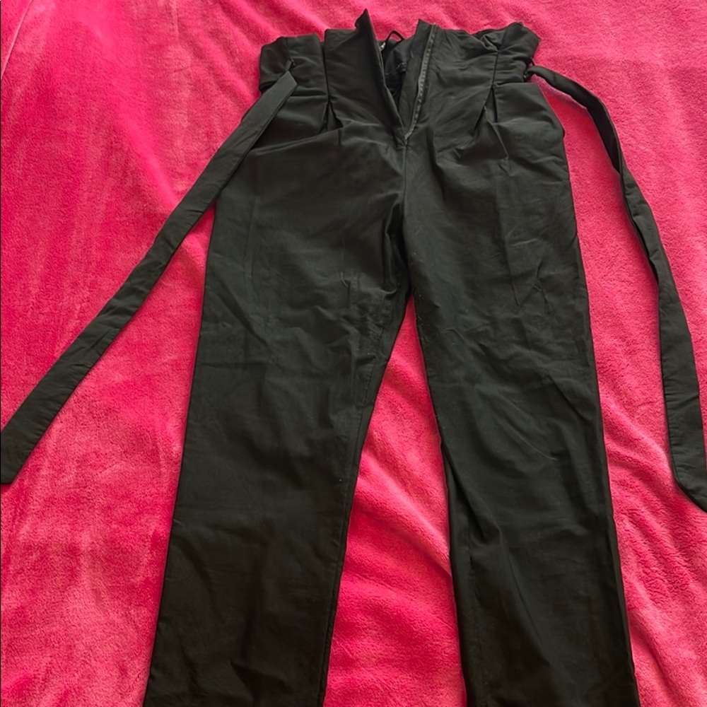 Skinny high rise black dress pant